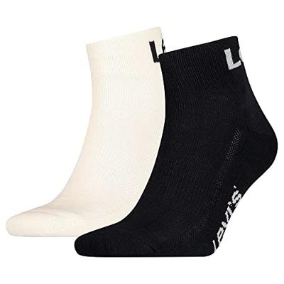 Levis Quarter Sokken Sport Logo 2-pack Black/Marshmellow-39/42