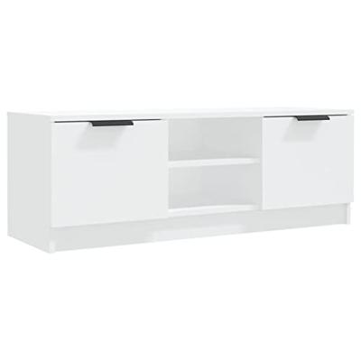 Tv-meubel 102x35x36,5 cm bewerkt hout wit