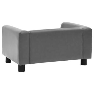 VidaXL Hondenbank 60x43x30 cm pluche en kunstleer grijs VidaXL Hondenbank 60x43x30 cm pluche en kunstleer grijs