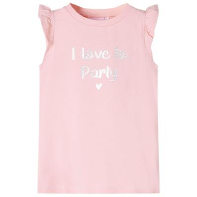 VidaXL Kindershirt met ruches aan de mouwen 116 lichtroze