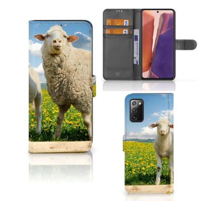 Samsung Galaxy Note 20 | Telefoonhoesje | Met pasjeshouder | Schaap en Lammetje