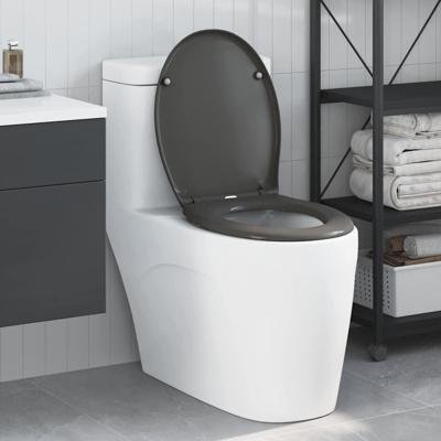 VidaXL Toiletzitting antraciet 47 x 37 x 4 cm duroplast