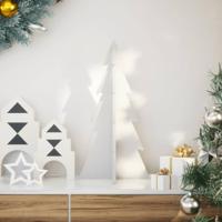 VidaXL Kerstdecoratie kerstboom 59,5 cm massief grenenhout wit - thumbnail