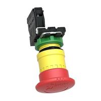 Schneider Electric XB5AS8442 Noodstopknop Metalen frontring, Met NOT-AUS schakelaar, Rond, Terugstelbaar, Vergrendelbaar 120 V/AC 6 A 1x NC IP66, IP67, IP69, - thumbnail