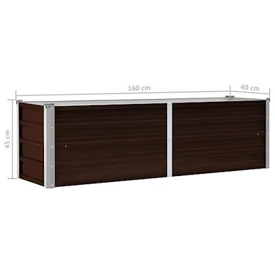 VidaXL Plantenbak verhoogd 160x40x45 cm gegalvaniseerd staal bruin