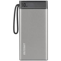 VOLTCRAFT PB-10-PD3.0 Powerbank 10000 mAh USB PD 3.0 LiPo Grijs-zwart Statusweergave - thumbnail