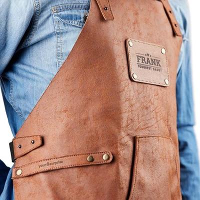 Gerecycled leren schort met naam