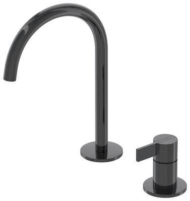 Wastafelkraan IVY Pact Coldstart 2-gats Zwart Chroom PVD IVY