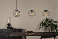 Lucide DANZA - Hanglamp - 3xE27 - Zwart - thumbnail