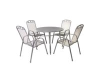 Greemotion Tuinset Toulouse (Tafel + 4 stapelstoelen, Ø100 x 74 cm) - thumbnail