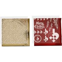 Vivi Gade Deco folie en transfer vel, gevlochten harten, vel 15x15 cm, goud, rood, wit, 4 vel/ 1 doos - thumbnail