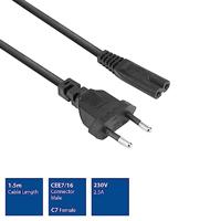 ACT AK5020 230V Stroomkabel Euro/C7 Female Zwart - 1,5 meter - thumbnail