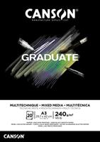 Mixed mediapapier canson graduate 240gr a3 zwart - thumbnail