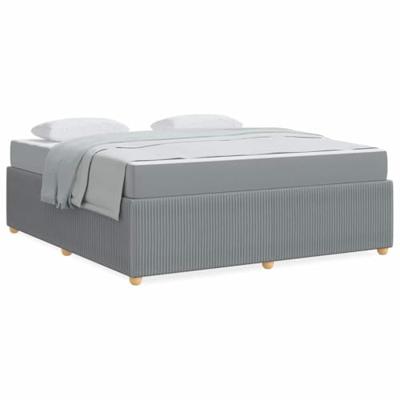 Bedframe met matras met matras Lichtgrijs 180 x 200 cm Stof