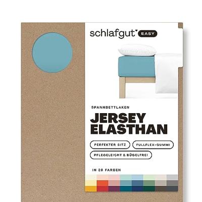 Schlafgut Schlafgut EASY Jersey Elasthan Hoeslaken M - 120x200 - 130x220 467 Petrol Mid - thumbnail