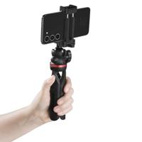 Hama Tafelstatief 1/4 inch Werkhoogte: 16 - 19 cm Zwart Kogelkop, Waterpas, Incl. smartphonehouder - thumbnail