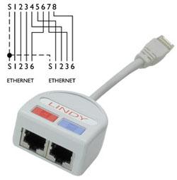 UTP-Adapter LINDY 34002 Grijs