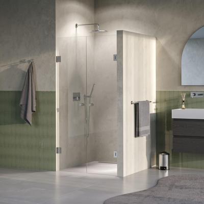 BRAUER Void Carving pendeldeuren helder glas 100x200 incl. glascoating PVD RVS-kleurig geborsteld BRAUER Void Carving pendeldeuren helder glas 100x200 incl. glascoating PVD RVS-kleurig geborsteld