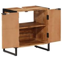 Badkamerkast 55x35x60 cm massief acaciahout en ijzer - thumbnail