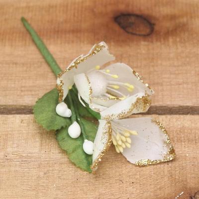 Bonbon doosjes - Chocolade doosje - Wit glitterbloem - 24 stuks