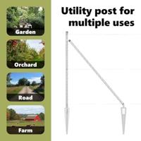 VidaXL Afrasteringspaal 7 pcs zilver staal - thumbnail