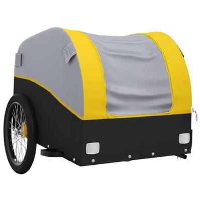 VidaXL Fietstrailer 30 kg ijzer zwart en geel - thumbnail