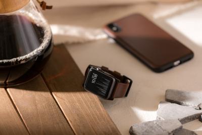 Nomad modern leather strap Apple Watch 42mm / 44mm / 45mm / 49mm bruin / zwart