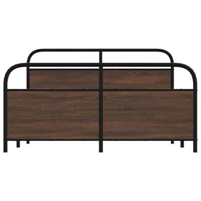 Bedframe zonder matras metaal bruin eikenkleurig 160x200 cm Bedframe zonder matras metaal bruin eikenkleurig 160x200 cm