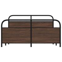 Bedframe zonder matras metaal bruin eikenkleurig 160x200 cm - thumbnail
