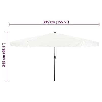 Parasol met LED-verlichting Ø395x245 cm zandwit