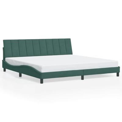 Bedframe zonder matras "Hanko" 200x200 cm fluweel donkergroen