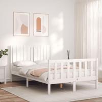 Bedframe zonder matras massief grenenhout wit 120x200 cm - thumbnail