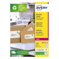 Etiket Avery LR7159-100 63.5x33.9mm recycled wit 2400 etiketten - thumbnail