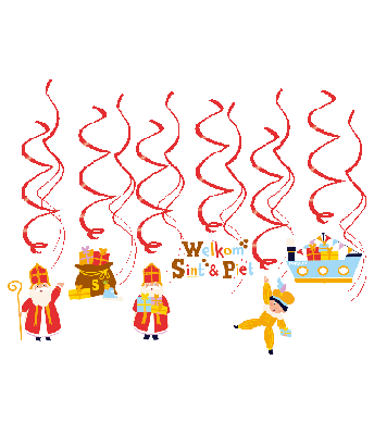Hangdecoratie Swirls Welkom Sint & Piet Vigo (12st)