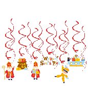 Hangdecoratie Swirls Welkom Sint & Piet Vigo (12st) - thumbnail