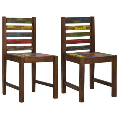 VidaXL Eetkamerstoelen 2 st massief gerecycled hout