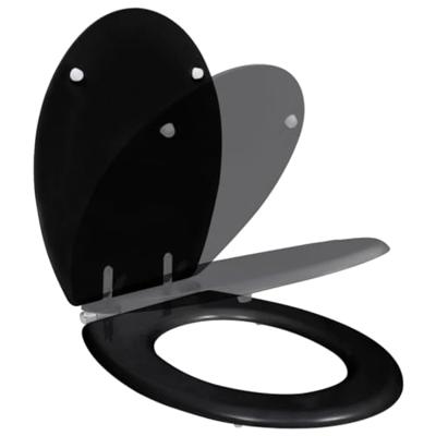 VidaXL Toiletbril soft-close simpel ontwerp mdf zwart