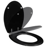 VidaXL Toiletbril soft-close simpel ontwerp mdf zwart - thumbnail