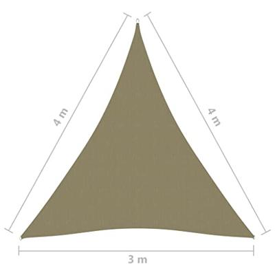 VidaXL Zonnescherm driehoekig 3x4x4 m oxford stof beige