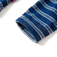 Kindershirt met lange mouwen gestreept 140 marineblauw - thumbnail