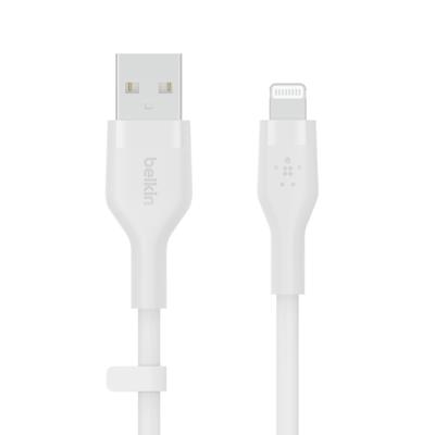 Belkin BoostCharge Flex siliconen USB Type A/Lightning-kabel (3 m), MFi-gecertificeerde laadkabel voor iPhone 14/14 Plus, 13, 12, Pro, Max, mini, SE, iPad en meer – Wit