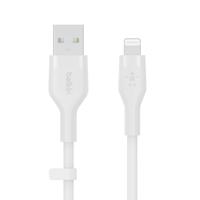 Belkin BoostCharge Flex siliconen USB Type A/Lightning-kabel (3 m), MFi-gecertificeerde laadkabel voor iPhone 14/14 Plus, 13, 12, Pro, Max, mini, SE, iPad en meer – Wit - thumbnail