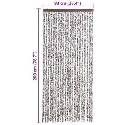 VidaXL Vliegengordijn 90x200 cm chenille bruin en beige
