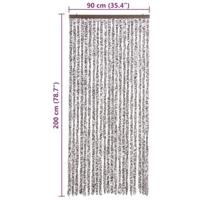 VidaXL Vliegengordijn 90x200 cm chenille bruin en beige - thumbnail