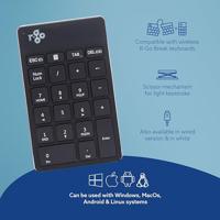 R-GO Tools Numpad Break Numeriek toetsenbord Bluetooth, Draadloos Ergonomisch, Geluidsarme toetsen Zwart - thumbnail