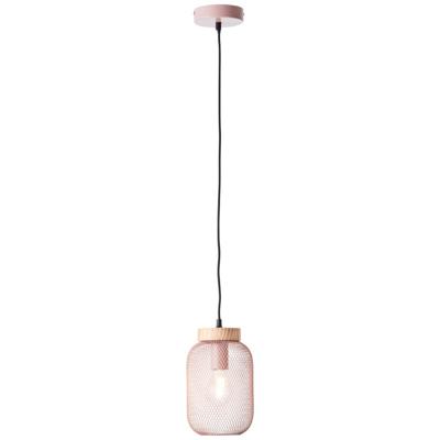 Brilliant Roze hanglampGiada met hout - 99109/04