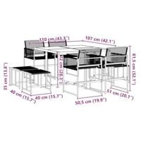 9-delige Tuinset poly rattan zwart - thumbnail