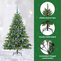 Kunstkerstboom met 150 LED met standaard Groen 150 cm PE en PVC - thumbnail