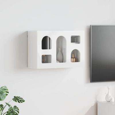 Hangkast met plank Hoogglans wit 60 x 20 x 40 cm Bewerkt hout