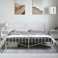 Bedframe met hoofd- en voeteneindemetaal wit 193x203 cm - thumbnail
